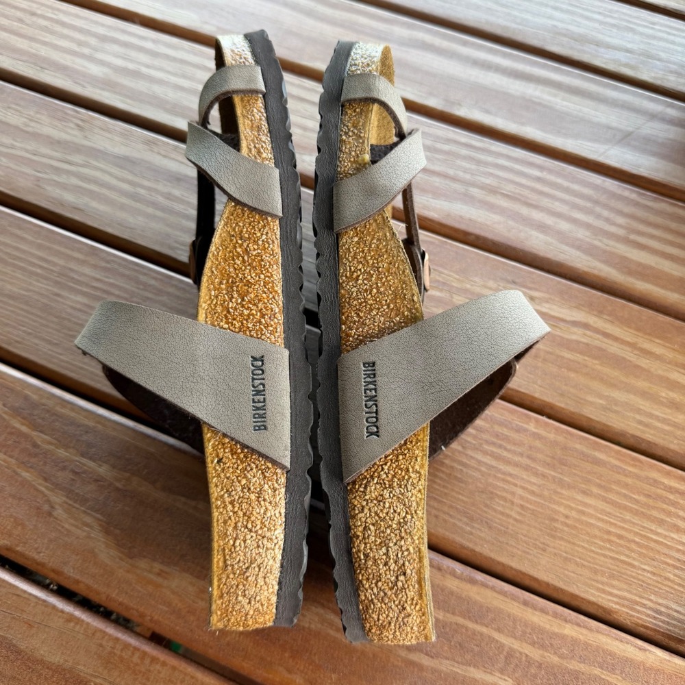Birkenstock Mayari Stone Birko-Flor Toe Loop Sandals Mocha Brown EU39 US 8-8.5W - Picture 6 of 11